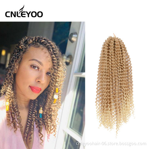 Hot selling Passion 18 inch twist crochetlow temperature fiber optic golden curled crochet tresses